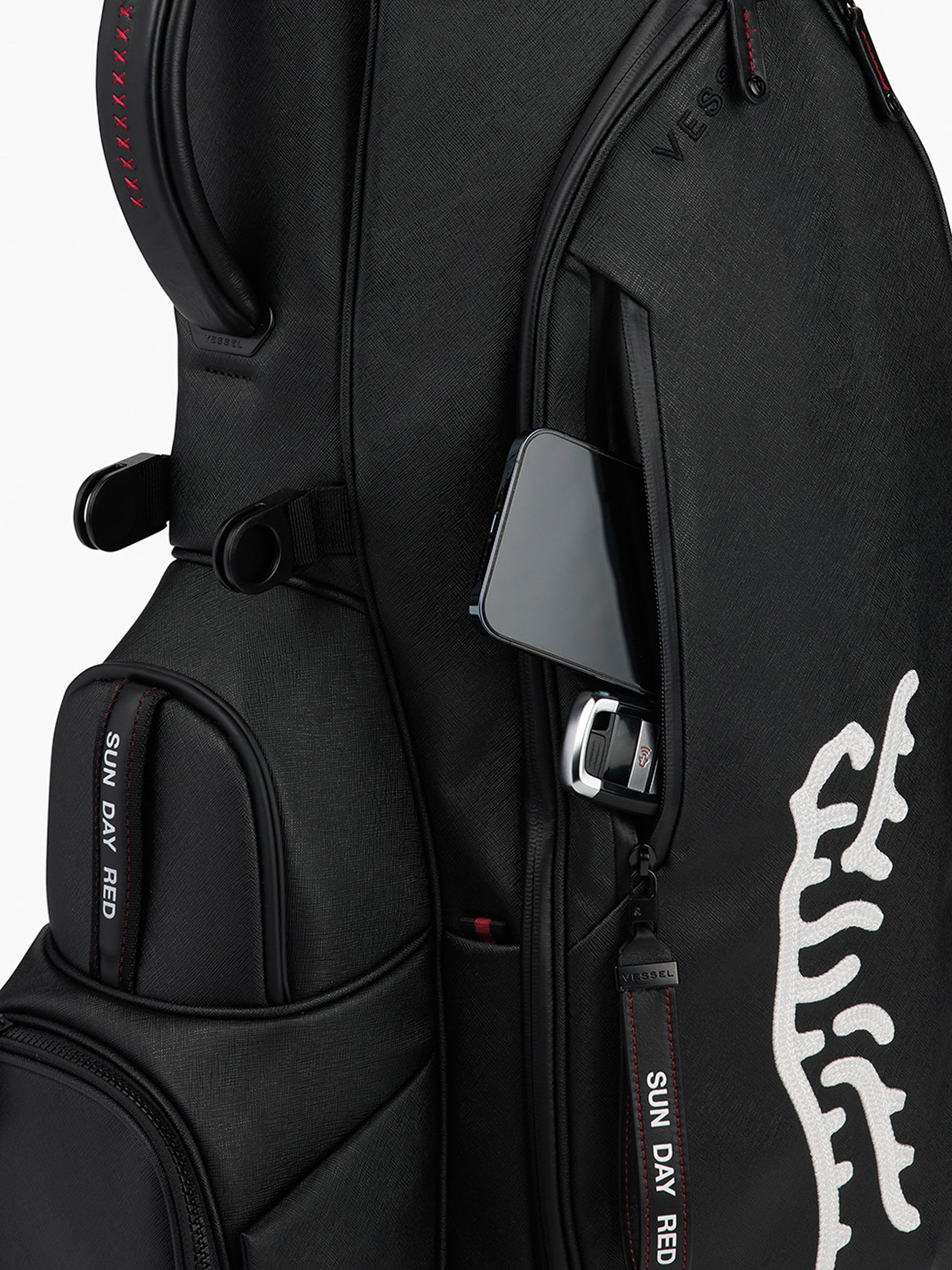 Sun Day Red x Vessel Player V 6 Way Crosshatch Bag | Sun Day Red