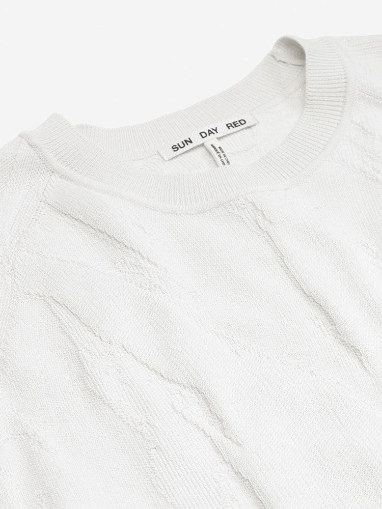 3D Knit Cashmere Tonal Camo Crew Sun Day Red