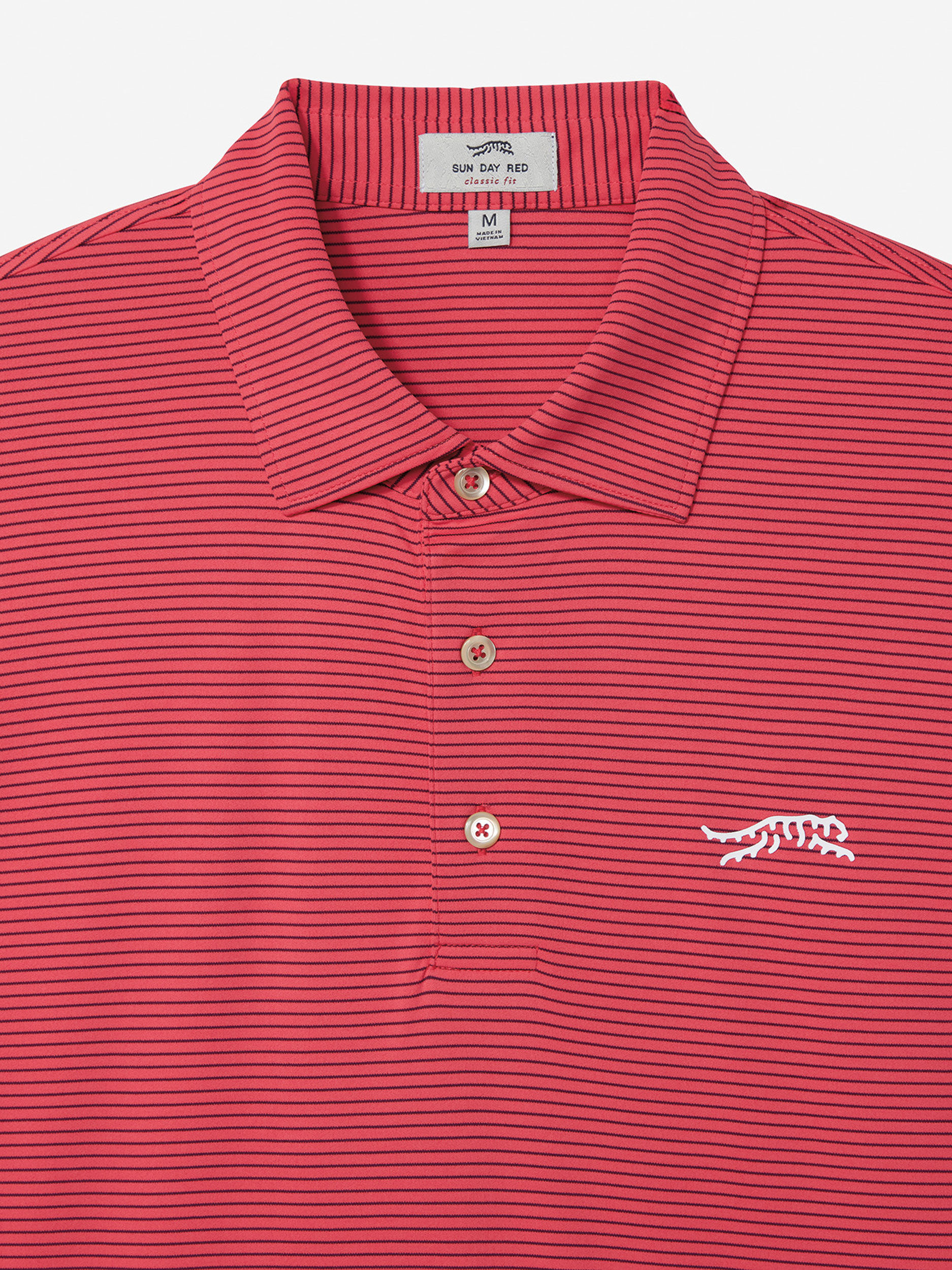 Heritage Micro Stripe Polo Sun Day Red