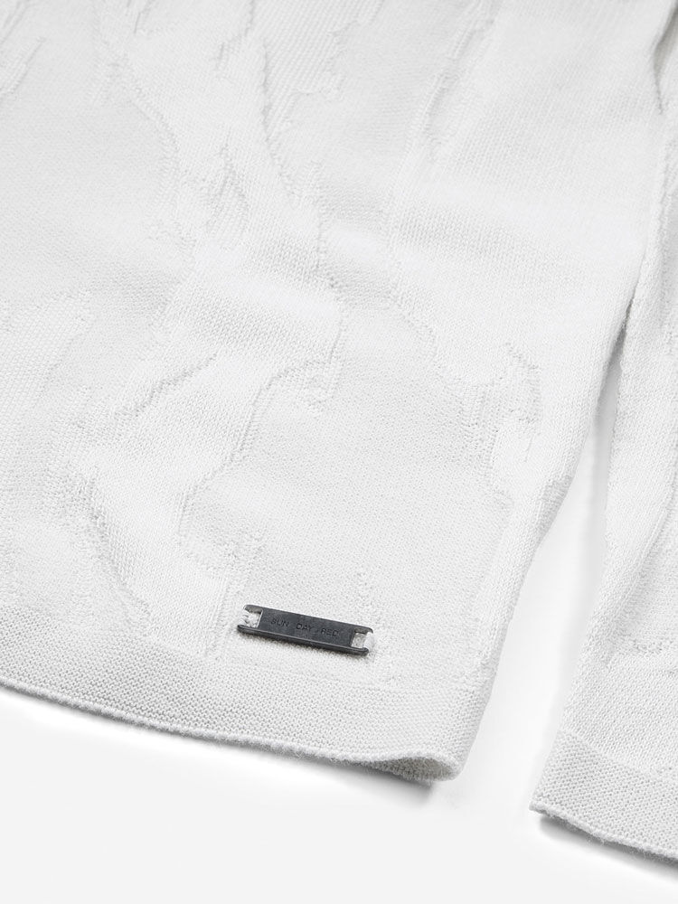 3D Knit Cashmere Tonal Camo Crew