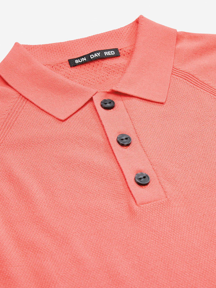 3D Knit Polo | Sun Day Red