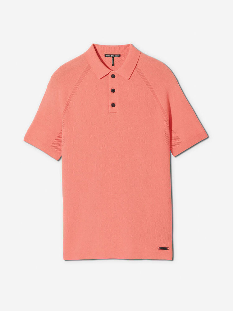 3D Knit Polo | Sun Day Red