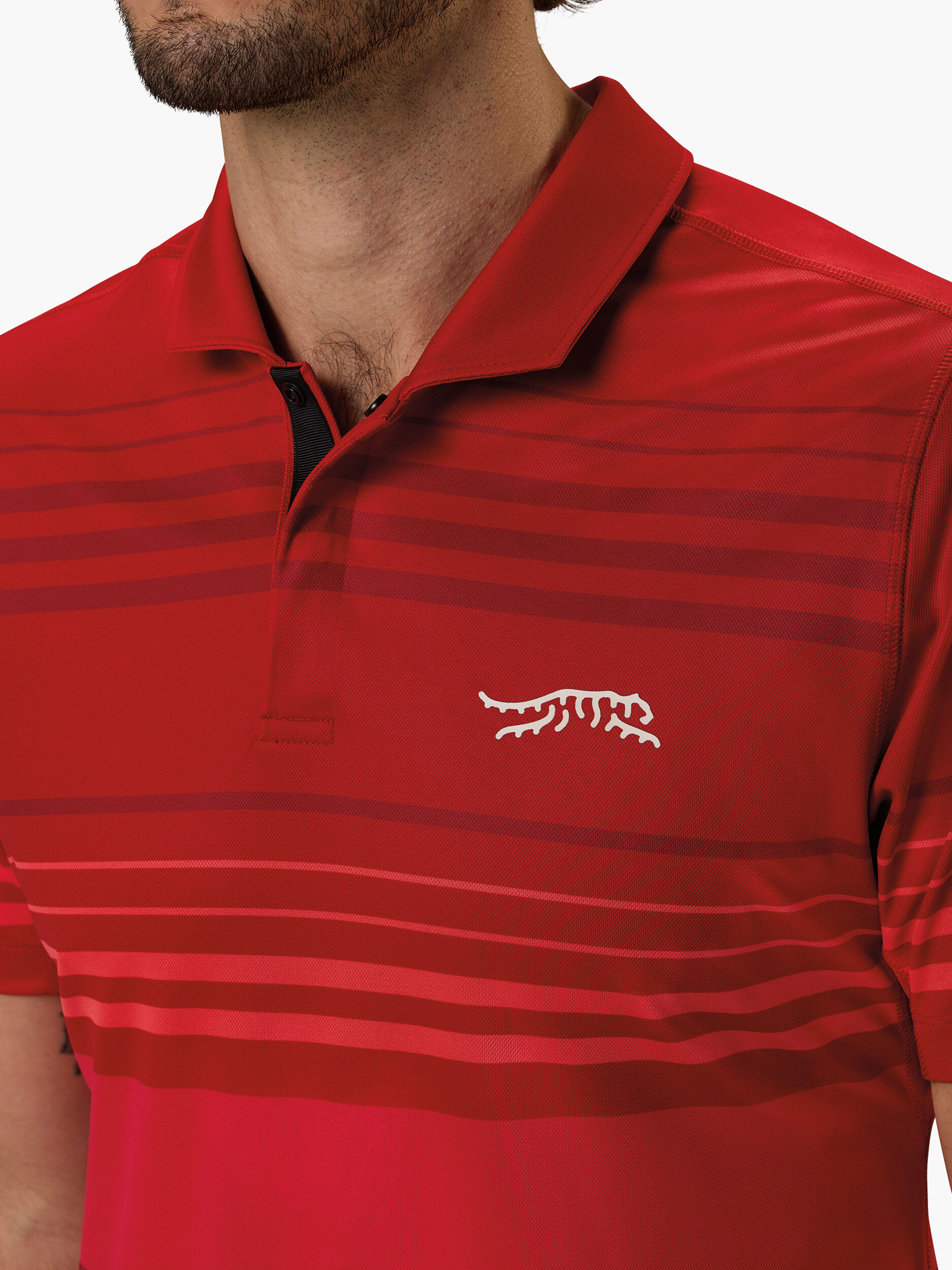 Core Stripe Polo | Sun Day Red