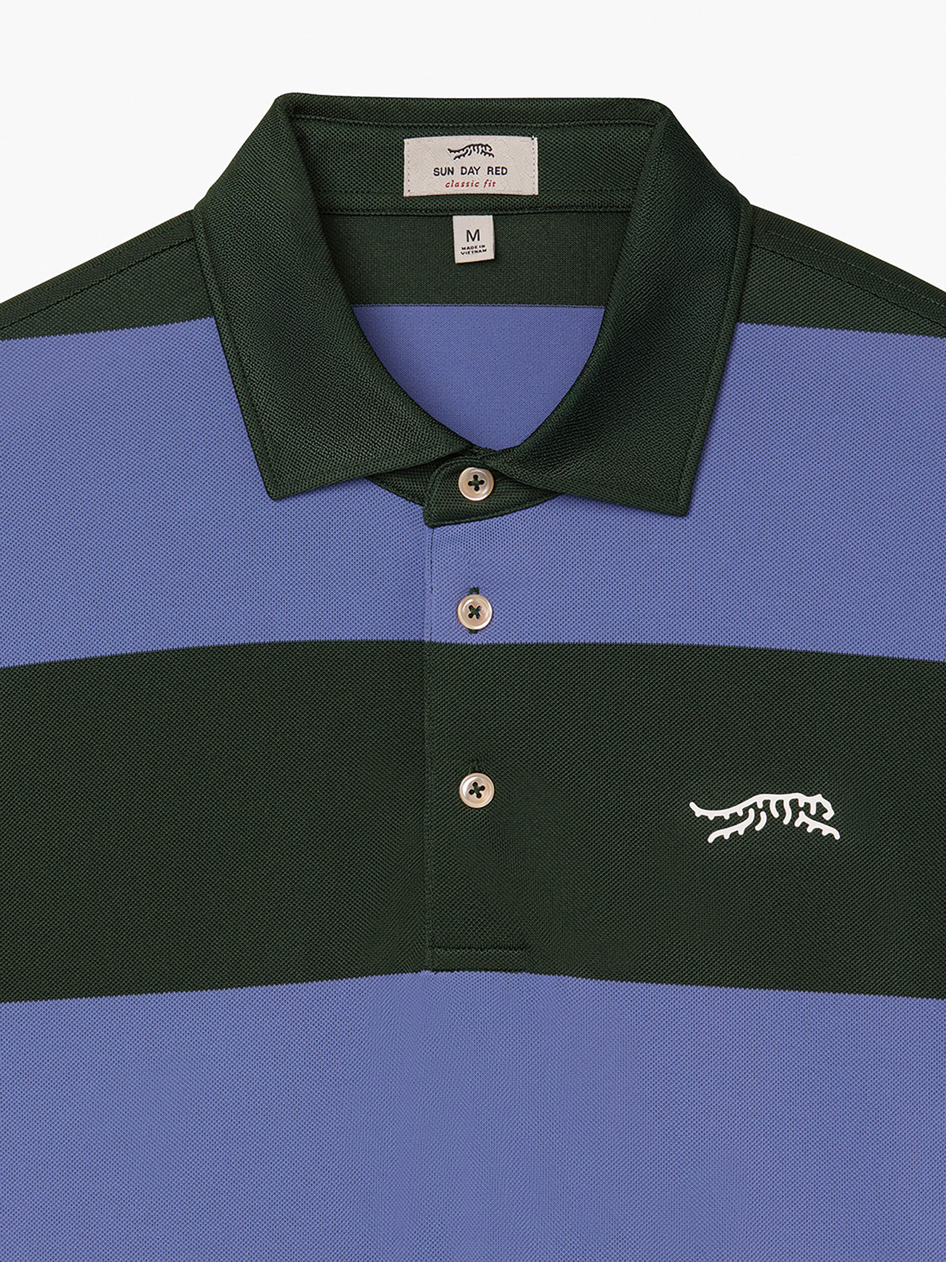 Vintage AM Stripe Polo | Sun Day Red