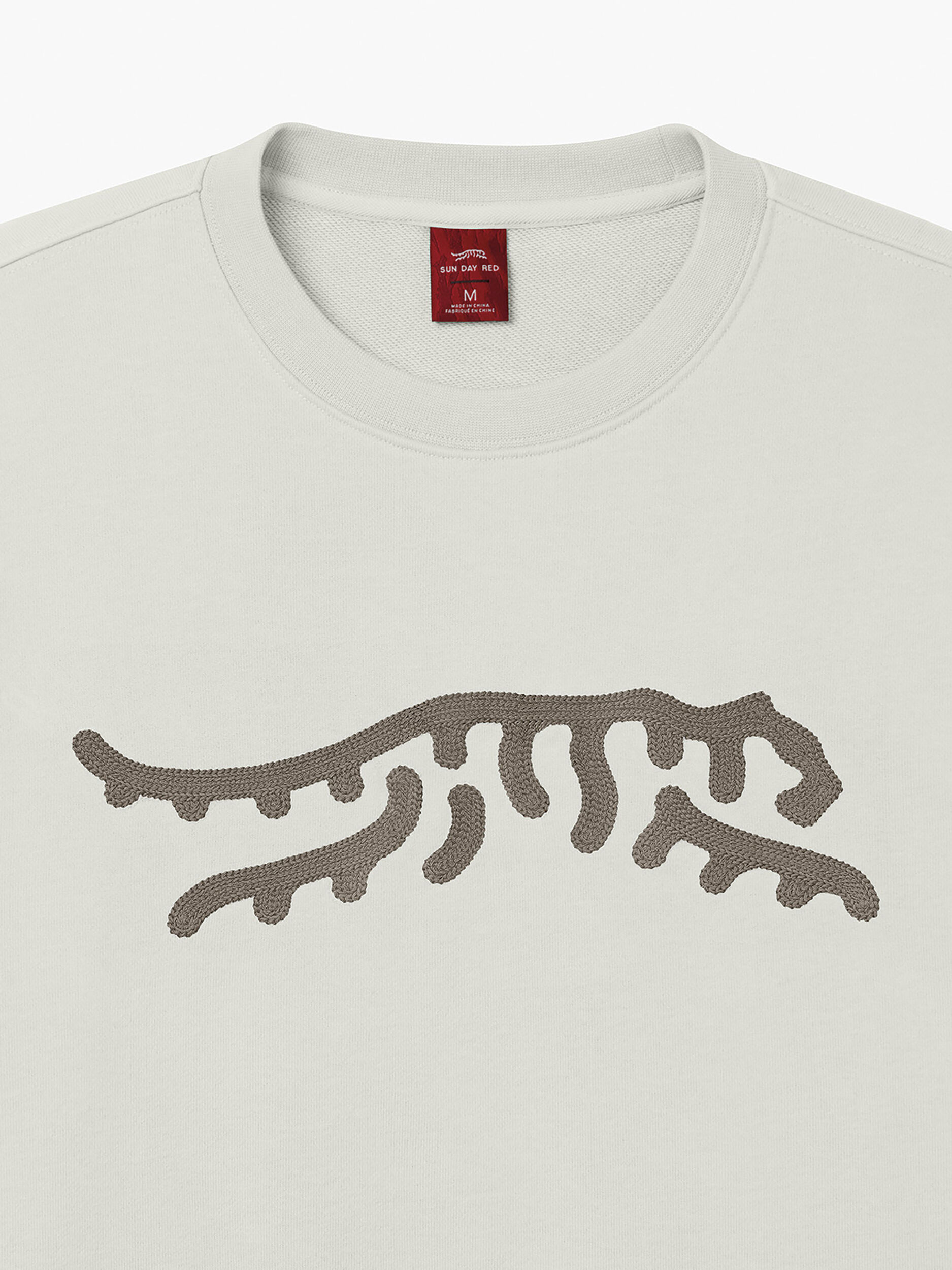 25SS Y's COTTON JERSEY CHAIN STITCH T 白 Icon Chain Stitch Crew | Sun Day Red