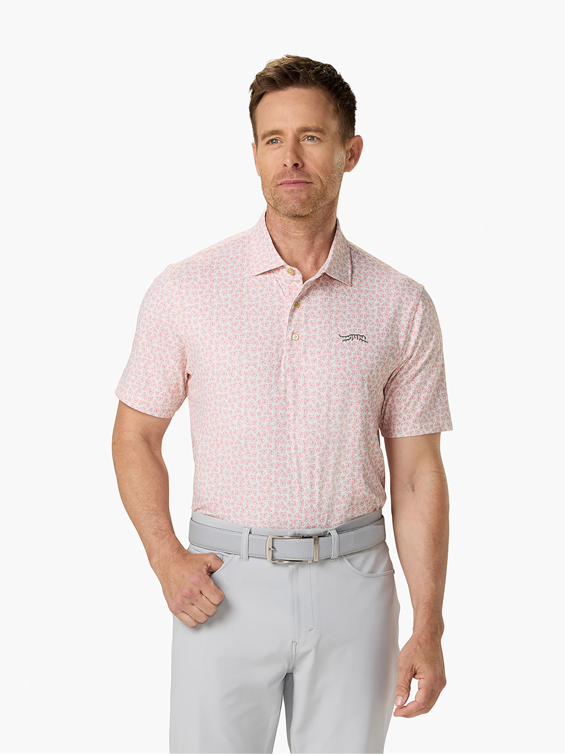 Mini Azaleas Printed Polo | Sun Day Red