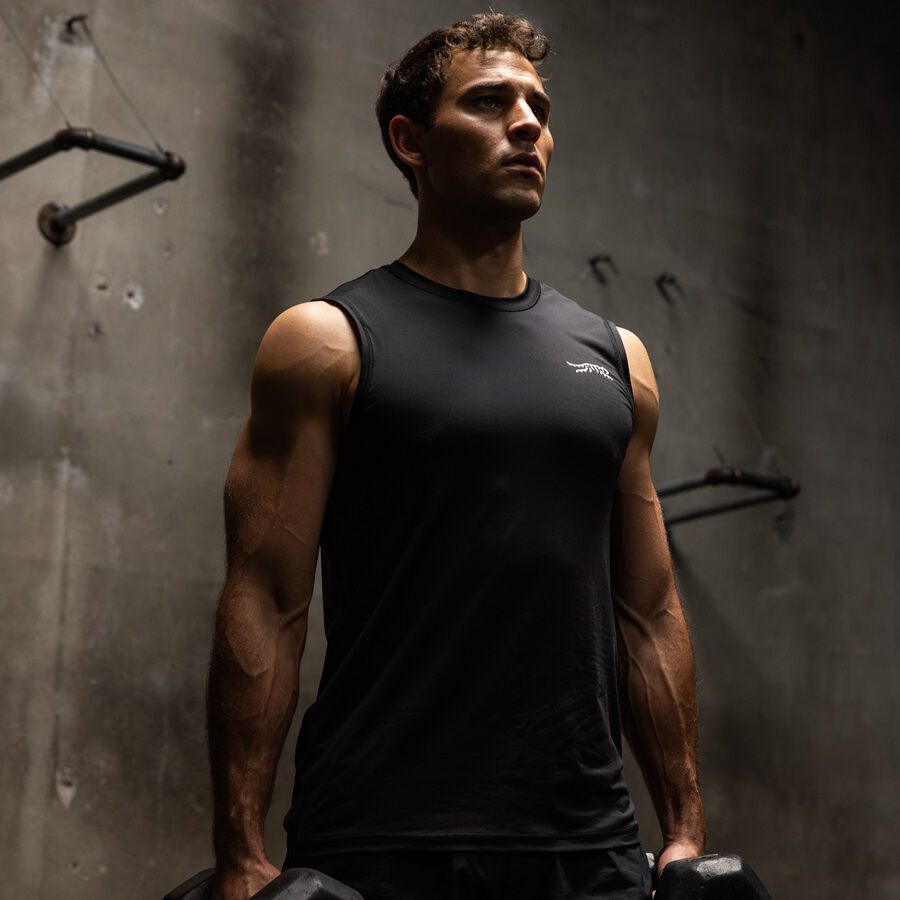 Performance Tech Muscle Tee | Sun Day Red