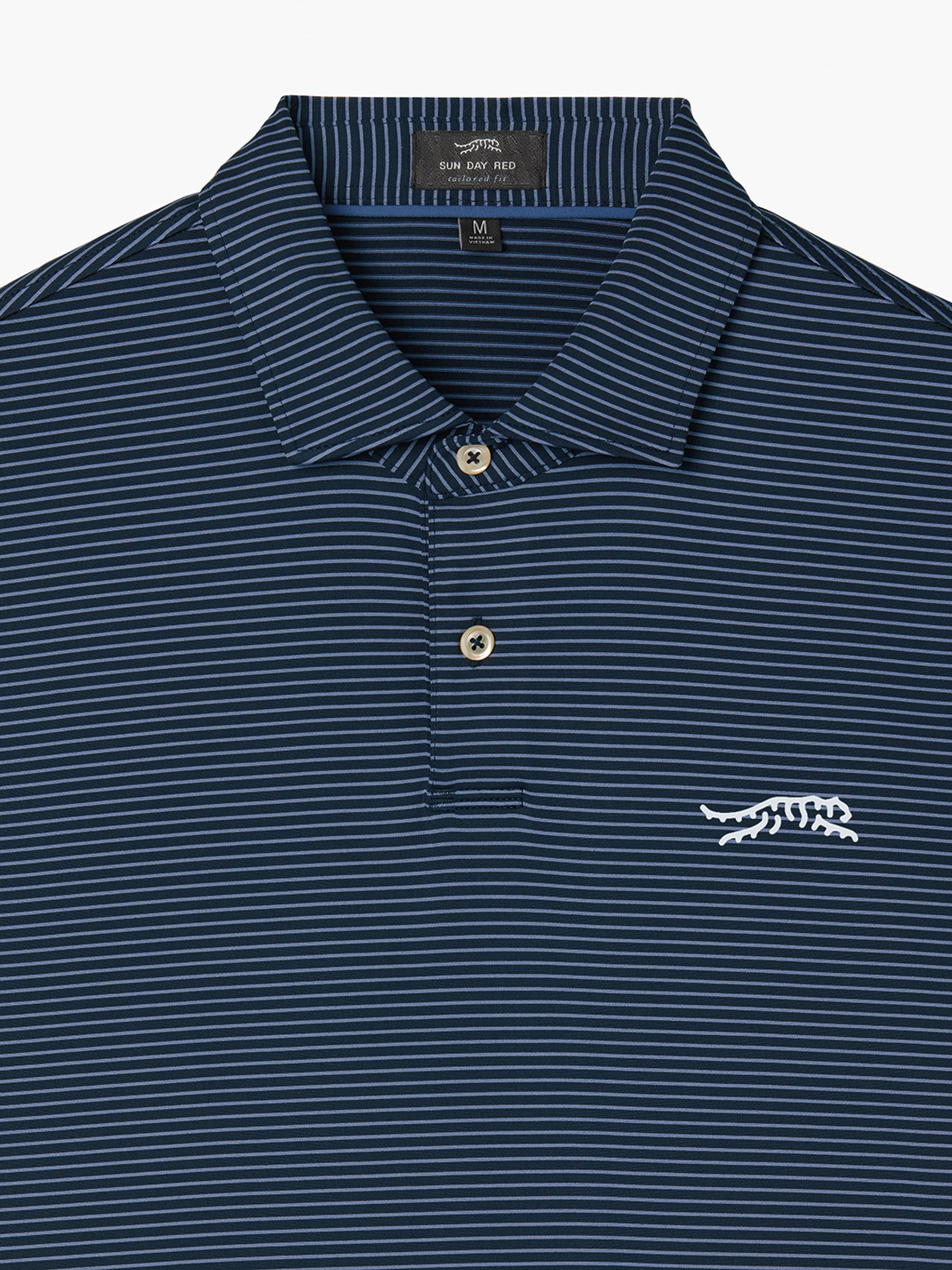 Cypress Stripe Polo | Sun Day Red