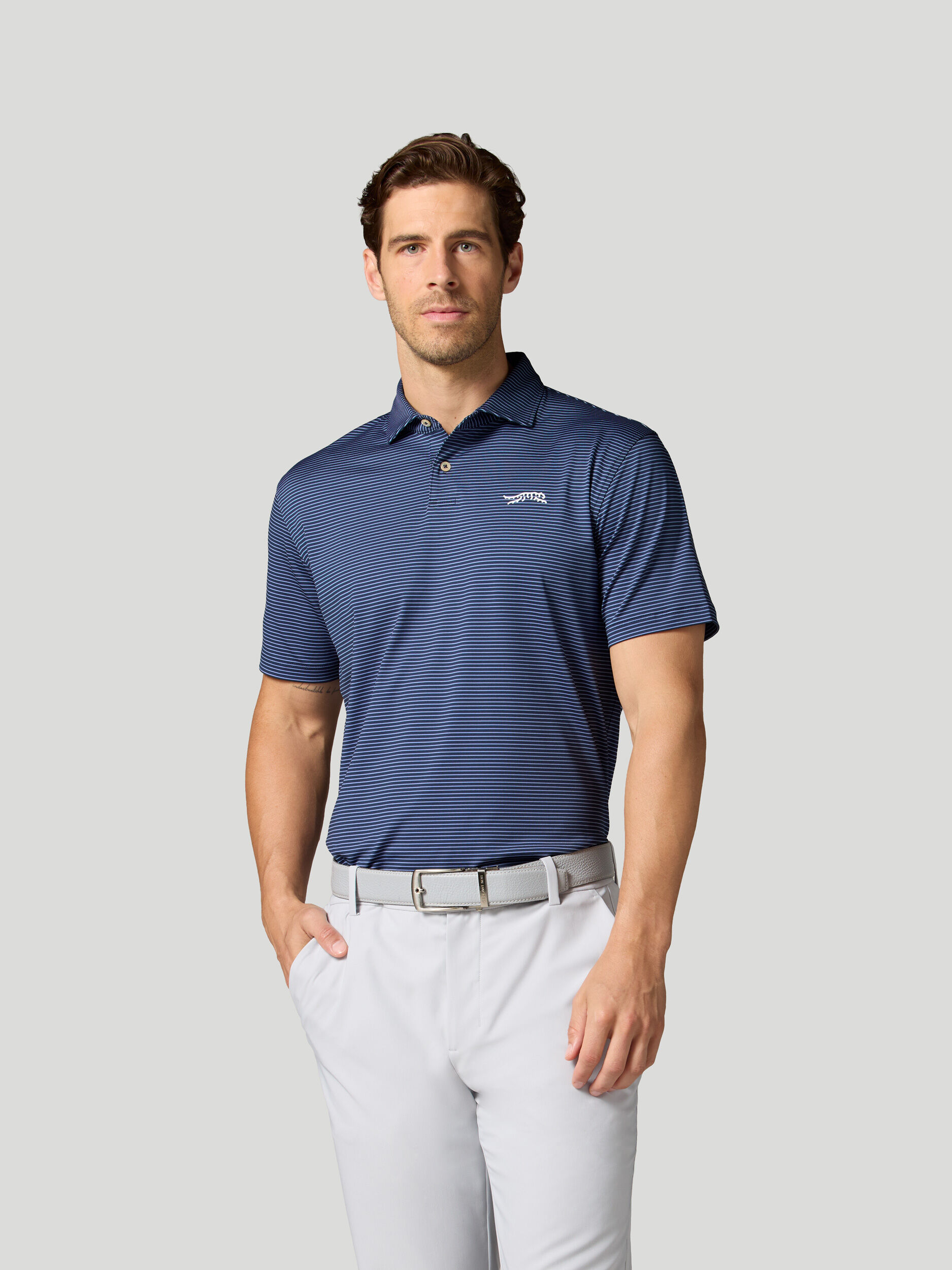 Cypress Stripe Polo | Sun Day Red
