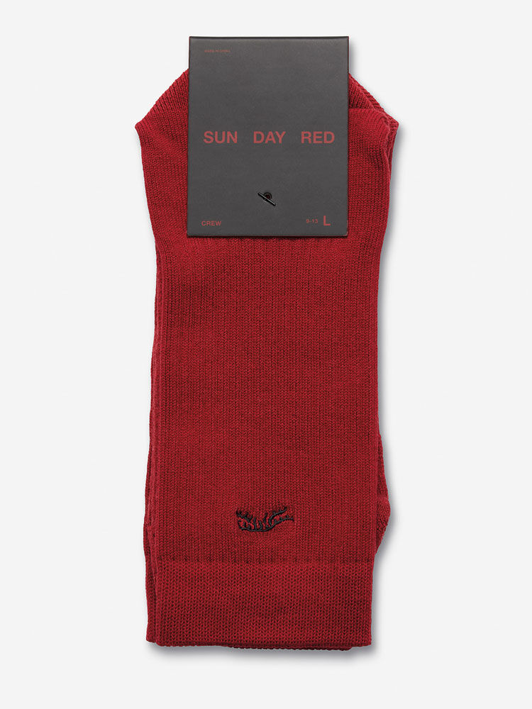Cypress Cotton Crew Sock | Sun Day Red