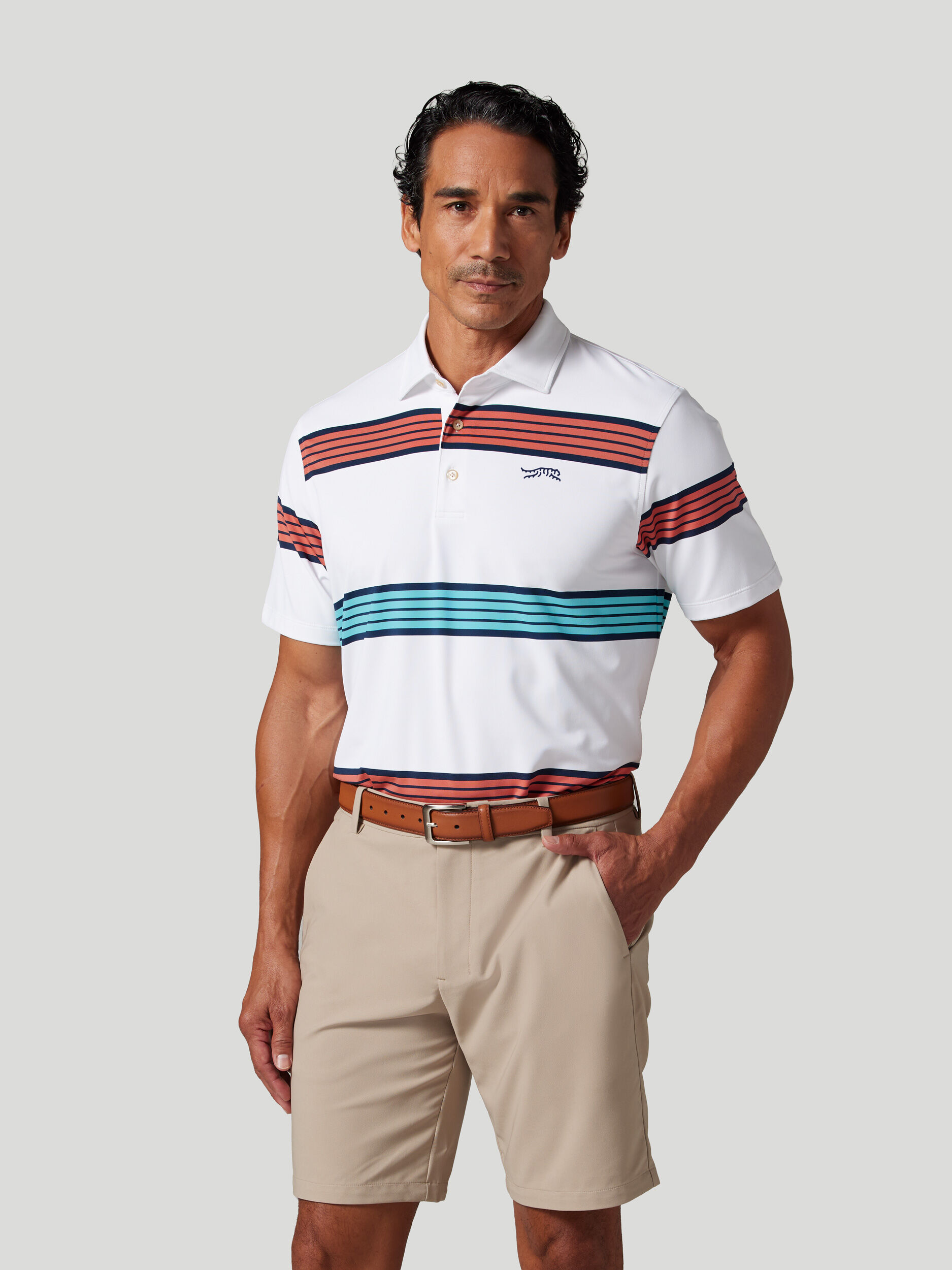 Legacy Stripe Polo | Sun Day Red