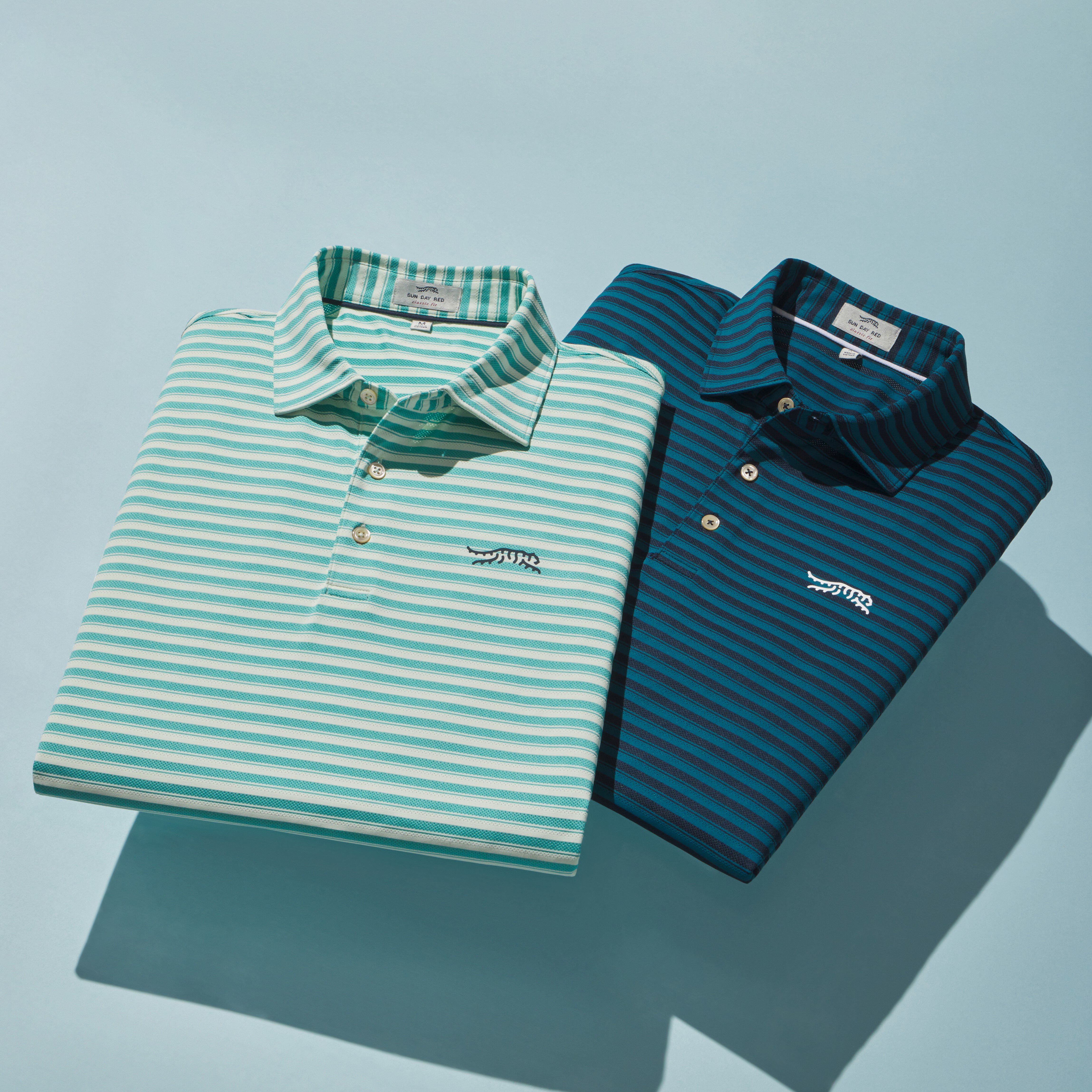 Crosswind Stripe Polo | Sun Day Red