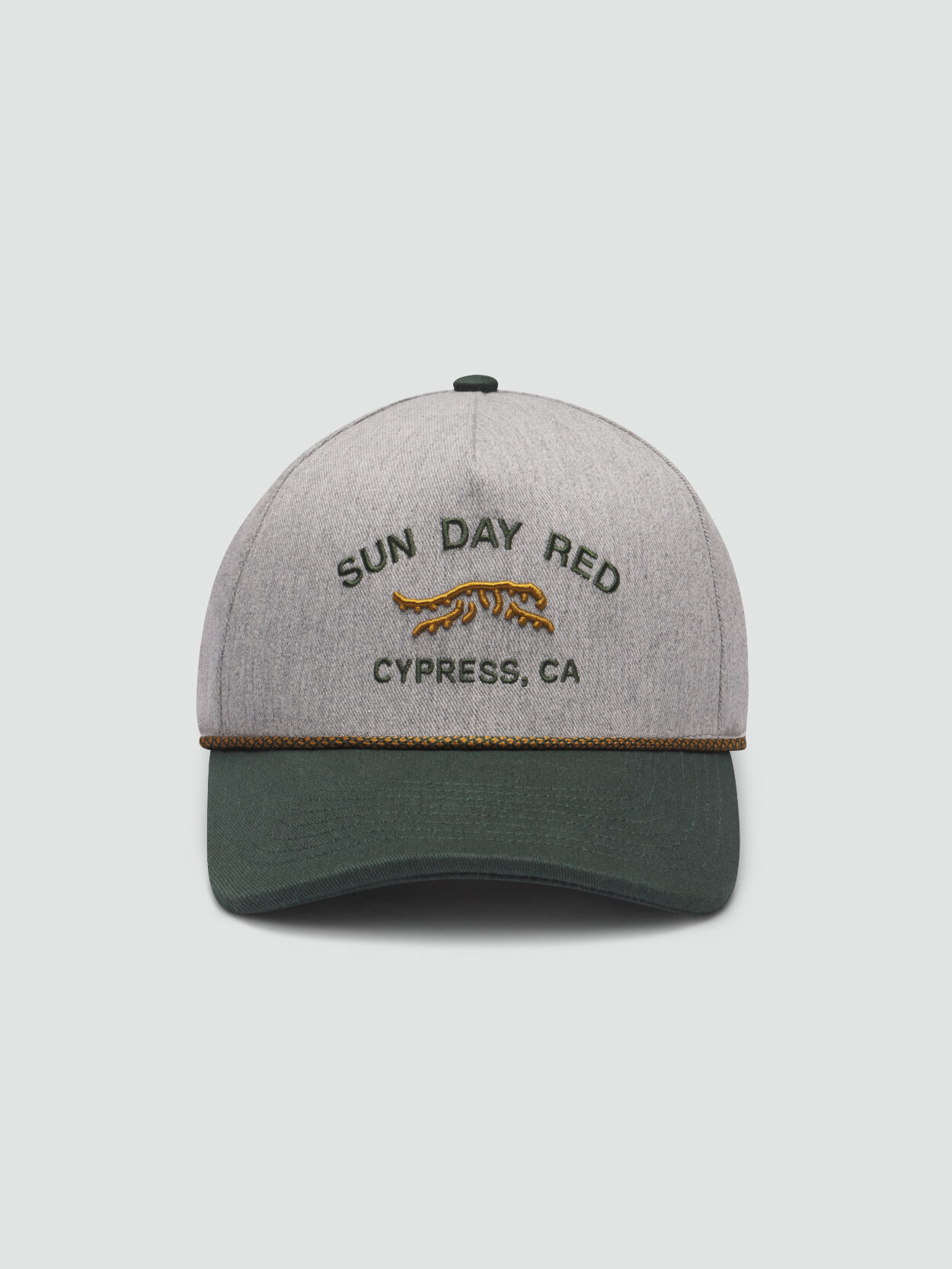 Heather Twill Rope 5 Panel Snapback Hat | Sun Day Red